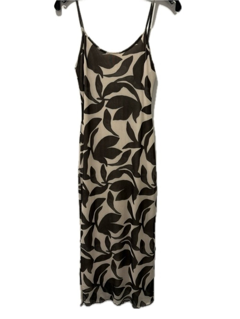 See You Monday Tropical Print Open Back Dress in Gray